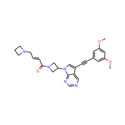 COc1cc(C#Cc2cn(C3CN(C(=O)/C=C/CN4CCC4)C3)c3ncncc23)cc(OC)c1 ZINC000261155258