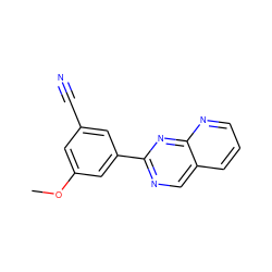 COc1cc(C#N)cc(-c2ncc3cccnc3n2)c1 ZINC000028826520