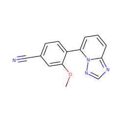 COc1cc(C#N)ccc1-c1cccc2ncnn12 ZINC001241404955