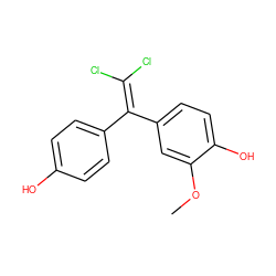 COc1cc(C(=C(Cl)Cl)c2ccc(O)cc2)ccc1O ZINC000028526462