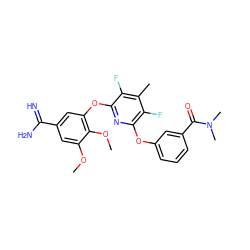 COc1cc(C(=N)N)cc(Oc2nc(Oc3cccc(C(=O)N(C)C)c3)c(F)c(C)c2F)c1OC ZINC000013474051