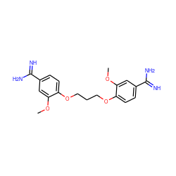 COc1cc(C(=N)N)ccc1OCCCOc1ccc(C(=N)N)cc1OC ZINC000001996109