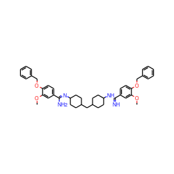 COc1cc(C(=N)NC2CCC(CC3CCC(/N=C(\N)c4ccc(OCc5ccccc5)c(OC)c4)CC3)CC2)ccc1OCc1ccccc1 ZINC000028462500