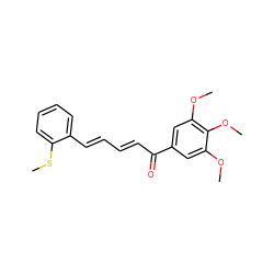 COc1cc(C(=O)/C=C/C=C/c2ccccc2SC)cc(OC)c1OC ZINC000114029401