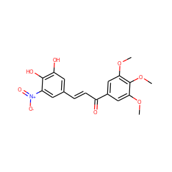 COc1cc(C(=O)/C=C/c2cc(O)c(O)c([N+](=O)[O-])c2)cc(OC)c1OC ZINC000036295153