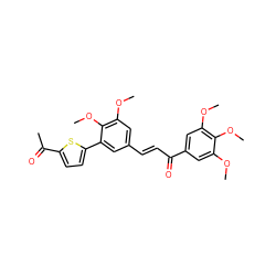COc1cc(C(=O)/C=C/c2cc(OC)c(OC)c(-c3ccc(C(C)=O)s3)c2)cc(OC)c1OC ZINC000029312137