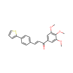 COc1cc(C(=O)/C=C/c2ccc(-c3cccs3)cc2)cc(OC)c1OC ZINC000029318552