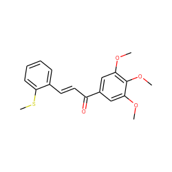 COc1cc(C(=O)/C=C/c2ccccc2SC)cc(OC)c1OC ZINC000169310174