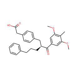 COc1cc(C(=O)[C@@H](CCCc2ccccc2)Cc2ccc(CC(=O)O)cc2)cc(OC)c1C ZINC000114435626