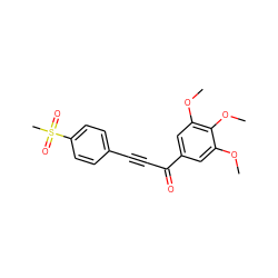 COc1cc(C(=O)C#Cc2ccc(S(C)(=O)=O)cc2)cc(OC)c1OC ZINC000013683368