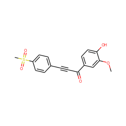 COc1cc(C(=O)C#Cc2ccc(S(C)(=O)=O)cc2)ccc1O ZINC000013683385