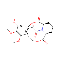 COc1cc(C(=O)C(=O)N2[C@H]3CCC[C@@H]2C(=O)OCCCCOC3=O)cc(OC)c1OC ZINC000027300202