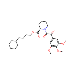 COc1cc(C(=O)C(=O)N2CCCC[C@@H]2C(=O)OCCCCC2CCCCC2)cc(OC)c1OC ZINC000027563114