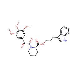 COc1cc(C(=O)C(=O)N2CCCC[C@@H]2C(=O)OCCCc2c[nH]c3ccccc23)cc(OC)c1OC ZINC000027558820