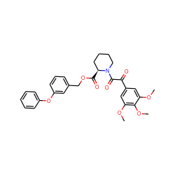 COc1cc(C(=O)C(=O)N2CCCC[C@@H]2C(=O)OCc2cccc(Oc3ccccc3)c2)cc(OC)c1OC ZINC000027559633