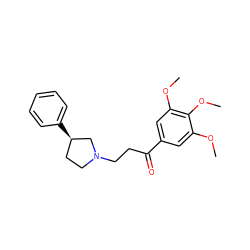 COc1cc(C(=O)CCN2CC[C@@H](c3ccccc3)C2)cc(OC)c1OC ZINC000000889998