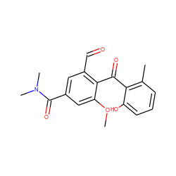 COc1cc(C(=O)N(C)C)cc(C=O)c1C(=O)c1c(C)cccc1O ZINC000049126256