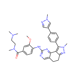 COc1cc(C(=O)N(C)CCN(C)C)ccc1Nc1ncc2c(n1)-c1c(nn(C)c1-c1ccc(-c3cnn(C)c3)cc1)CC2 ZINC000224946750