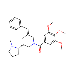 COc1cc(C(=O)N(CC[C@@H]2CCCN2C)C/C(C)=C/c2ccccc2)cc(OC)c1OC ZINC000004837688