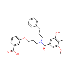 COc1cc(C(=O)N(CCCOc2cccc(C(=O)O)c2)CCCc2ccccc2)cc(OC)c1C ZINC000114430053