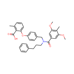 COc1cc(C(=O)N(CCCc2ccccc2)Cc2ccc(Oc3cccc(C)c3C(=O)O)cc2)cc(OC)c1C ZINC001772583827