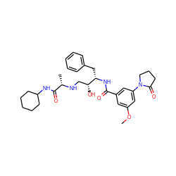 COc1cc(C(=O)N[C@@H](Cc2ccccc2)[C@H](O)CN[C@@H](C)C(=O)NC2CCCCC2)cc(N2CCCC2=O)c1 ZINC000029127597