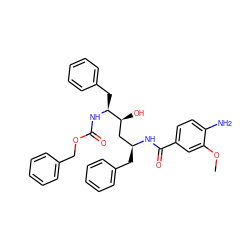 COc1cc(C(=O)N[C@@H](Cc2ccccc2)C[C@H](O)[C@H](Cc2ccccc2)NC(=O)OCc2ccccc2)ccc1N ZINC000026647626