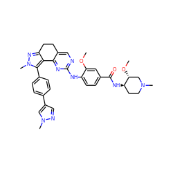 COc1cc(C(=O)N[C@@H]2CCN(C)C[C@H]2OC)ccc1Nc1ncc2c(n1)-c1c(nn(C)c1-c1ccc(-c3cnn(C)c3)cc1)CC2 ZINC000224948152