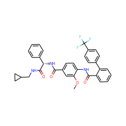 COc1cc(C(=O)N[C@H](C(=O)NCC2CC2)c2ccccc2)ccc1NC(=O)c1ccccc1-c1ccc(C(F)(F)F)cc1 ZINC000036184507