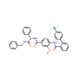 COc1cc(C(=O)N[C@H](C(=O)NCc2ccccc2)c2ccccc2)ccc1NC(=O)c1ccccc1-c1ccc(C(F)(F)F)cc1 ZINC000049778214