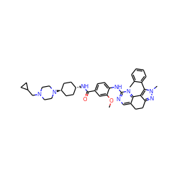 COc1cc(C(=O)N[C@H]2CC[C@H](N3CCN(CC4CC4)CC3)CC2)ccc1Nc1ncc2c(n1)-c1c(nn(C)c1-c1ccccc1C)CC2 ZINC000261162234