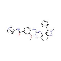 COc1cc(C(=O)N[C@H]2CN3CCC2CC3)ccc1Nc1ncc2c(n1)-c1c(nn(C)c1-c1ccccc1)CC2 ZINC000143081896