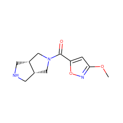 COc1cc(C(=O)N2C[C@@H]3CNC[C@@H]3C2)on1 ZINC000114154591