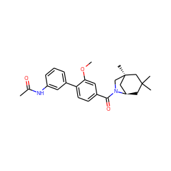 COc1cc(C(=O)N2C[C@]3(C)C[C@H]2CC(C)(C)C3)ccc1-c1cccc(NC(C)=O)c1 ZINC000049037148