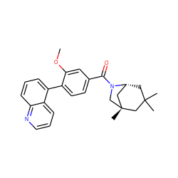 COc1cc(C(=O)N2C[C@]3(C)C[C@H]2CC(C)(C)C3)ccc1-c1cccc2ncccc12 ZINC000049111638