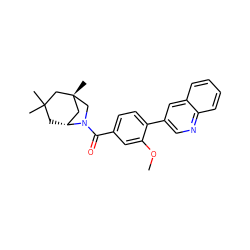 COc1cc(C(=O)N2C[C@]3(C)C[C@H]2CC(C)(C)C3)ccc1-c1cnc2ccccc2c1 ZINC000049052192