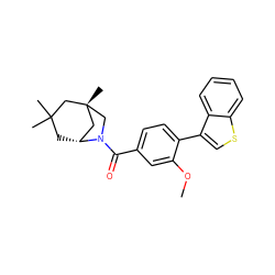 COc1cc(C(=O)N2C[C@]3(C)C[C@H]2CC(C)(C)C3)ccc1-c1csc2ccccc12 ZINC000049034661