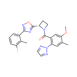 COc1cc(C(=O)N2CC[C@H]2c2nc(-c3cccc(F)c3C)no2)c(-n2nccn2)cc1C ZINC000218019337