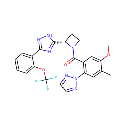 COc1cc(C(=O)N2CC[C@H]2c2nc(-c3ccccc3OC(F)(F)F)n[nH]2)c(-n2nccn2)cc1C ZINC000218124001