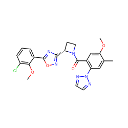 COc1cc(C(=O)N2CC[C@H]2c2noc(-c3cccc(Cl)c3OC)n2)c(-n2nccn2)cc1C ZINC000218118139