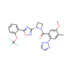 COc1cc(C(=O)N2CC[C@H]2c2noc(-c3ccccc3OC(F)(F)F)n2)c(-n2nccn2)cc1C ZINC000218036229