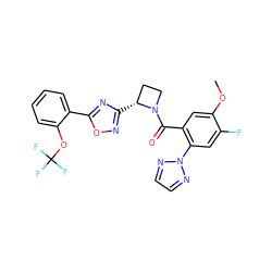 COc1cc(C(=O)N2CC[C@H]2c2noc(-c3ccccc3OC(F)(F)F)n2)c(-n2nccn2)cc1F ZINC000218098457