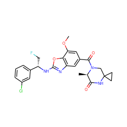 COc1cc(C(=O)N2CC3(CC3)NC(=O)[C@H]2C)cc2nc(N[C@@H](CF)c3cccc(Cl)c3)oc12 ZINC001772590149