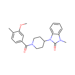 COc1cc(C(=O)N2CCC(n3c(=O)n(C)c4ccccc43)CC2)ccc1C ZINC000028955448