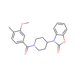 COc1cc(C(=O)N2CCC(n3c(=O)oc4ccccc43)CC2)ccc1C ZINC000028955425