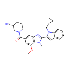 COc1cc(C(=O)N2CCC[C@@H](N)C2)cc2nc(-c3cc4ccccc4n3CC3CC3)n(C)c12 ZINC001772608690