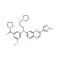 COc1cc(C(=O)N2CCCC2)cc(N(CCCN2CCCC2)c2ccc3ncc(-c4cnn(C)c4)nc3c2)c1 ZINC000204148168