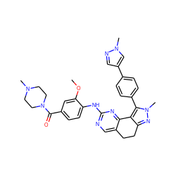 COc1cc(C(=O)N2CCN(C)CC2)ccc1Nc1ncc2c(n1)-c1c(nn(C)c1-c1ccc(-c3cnn(C)c3)cc1)CC2 ZINC000224942792