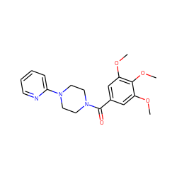 COc1cc(C(=O)N2CCN(c3ccccn3)CC2)cc(OC)c1OC ZINC000004725333