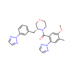 COc1cc(C(=O)N2CCOC[C@H]2Cc2cccc(-n3nccn3)c2)c(-n2nccn2)cc1C ZINC000205639680